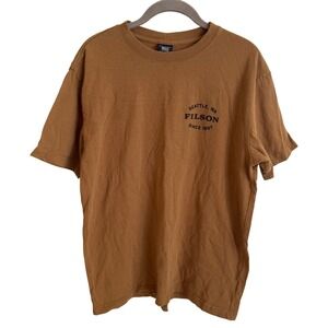 Filson Mens Axe & Tool Works Graphic T-Shirt Brown‎ Cotton Made in USA Size M